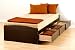 Contemporary Espresso Twin Size Platform Storage Bed