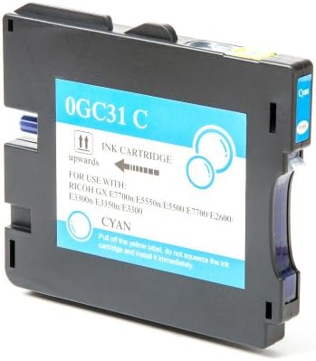Ricoh 405702 New Compatible Cyan Ink Cartridge High Yield 4,360 Pages Aficio GX e5550N (GC31C HY) for Printer GX e5550N / GX e7700N