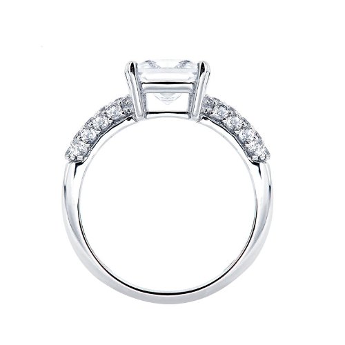 14k White Gold Wedding Engagement Band Bridal Band Princess with Round White Accents Diamond Ring (1 1/2 ctw, G Color, SI2 I1 Clarity) 41cXQYUEQFL 14k White Gold Wedding Engagement Band Bridal Band Princess with Round White Accents Diamond Ring (1 1/2 ctw, G Color, SI2 I1 Clarity)