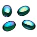 Vintage German Glass Cabochon Beads Emerald Green AB With Foil Back 18mm X 13mm (4 Beads)