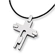 Titanium Cross (33mm) on 18" Leather Cord