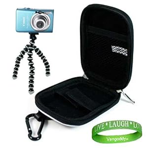 Canon PowerShot Camera Case Glossy White Made of Hard (TPU) Material with Carbineer Clip and Digital Camera Tripod Canon for Digital Camera Models: Canon PowerShot SD780IS , Canon PowerShot SD1200IS , Canon PowerShot SD1400IS , Canon PowerShot SD1300IS , Canon PowerShot SD3500IS!!! ( Canon PowerShot Accessories only )