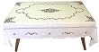 Rectangular Tablecloth with Napkins White Cotton Embroidered