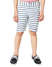 Pure Cotton Adjustable Waist Striped Shorts