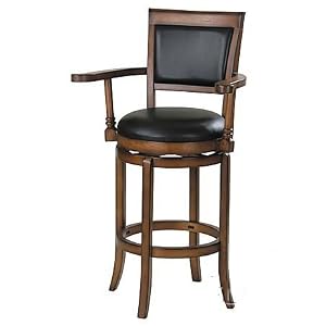 30H Swivel Bar Stool Dark Brown Finish by visiondecor Furniture