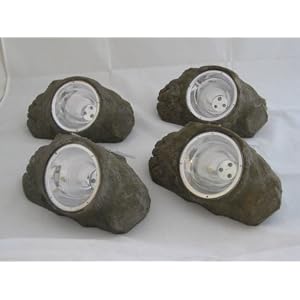 Solar 4 PCS Set Rock Light with 3 Led Spot Light 7.5 X 4.5 X 4