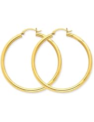 3mm, 14K Yellow Gold Classic Hoop Earrings, 55mm (2 1/8")