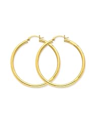 3mm, 14K Yellow Gold Classic Hoop Earrings, 65mm (2 1/2")