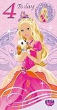 Barbie and the Diamond Castle age 4 Birthday Card with badge size 125 x 234