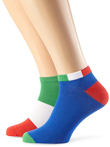 MyWay Unisex Sneakersocken Fan-Edition Italia, 2er Pack, Mehrfarbig (Italy 911), 43/46