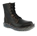 LEVIS MR M 7 EYELET LEATHER BOOTS WITH CLEAR SOLE BLACK