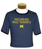 Michigan Wolverines Ringer T-Shirt (Navy, Large)