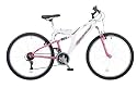 Townsend Vogue 26 Womens Front Suspension Mountain Bike - 18 Inch, White/Pink