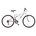 Townsend Vogue 26 Womens Front Suspension Mountain Bike - 18 Inch, White/Pink