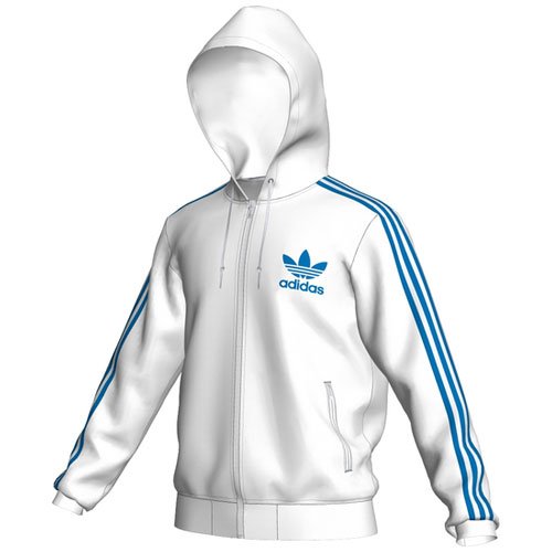 Adidas Herren Trainingsjacke ADI Hooded Floc, white/bluebird, S, X41265