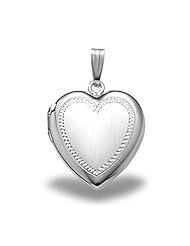 Sterling Silver Heart Picture Locket 3/4 inch x just Over 3/4 inch Sterling Silver