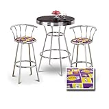 Chrome Bar Table & 2 Chrome 29" Los Angeles Lakers NBA Fabric Seat Barstool ....