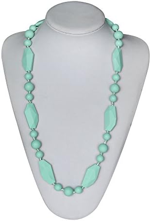 Wumal Silicone Teether Necklace-Made from Food-grade Silicone Teething Beads Chewable Jewelry For Teething Babies (Mint Green)