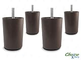 Choice Parts - 3 Inch Dark Walnut Plastic Sofa Legs (Pack of 4 Replacement Feet) Standard 5/16 Size Bolt