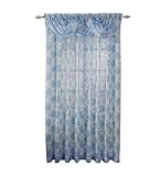 firefend Batiste Semi Sheer Panel, 56-Inches-by-54-Inches, Lannigan China Blue on White Ground