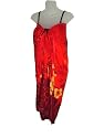 Hawaiian Long Sarong - Tropical Beach Scene (Red, Purple or Blue)