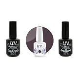 UV-Nails Soak-Off Gel Polish Waiting For You #197+Base & Top Coat+Aviva Nail Buffer