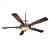 Minka-Aire Fans F705-STW 56" Napoli Designer Sterling Walnut Ceiling Fan w/ Light & Wall Ctrl