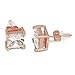 Buyless Fashion Girls Stud Earrings Squared Crystal CZ Surgical Steel Gift Box