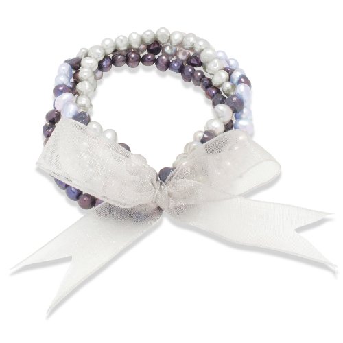 Valero Pearls pearls4girls Damen-Armband S&uuml;&szlig;wasser-Zuchtperlen dunkelblau / hellblau / sil Preisvergleich