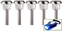 6 Pack Stainless Steel Solar Garden Lights