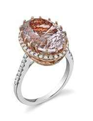 14k White Gold 0.50 Ctw Purple Amethyst and Diamond Ring- Size 7
