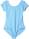 Capezio Girls 7-16 Short Sleeve Leotard - Columbia Blue - L (12-14)