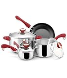 Paula Deen Stainless Steel Red Handle 7-piece Cookware Set