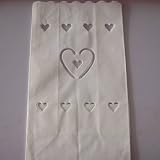 Gift House International Candle Lantern Bags, White Hearts