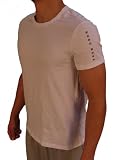 HUGO BOSS Mens Shirt Short-Sleeve Crewneck Shirt, White, Large