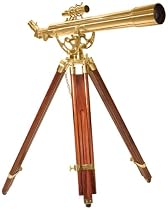 Barska Anchormaster 28x60m Brass Refractor Telescope Telescope w/ Mahogany Floor Tripod
