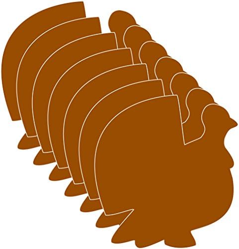 Creative Shapes Small Fall 3"x3" Turkey Cutouts - 31 Pcs Classroom Halloween Decor, Thanksgiving Crafts - Paper & Wood, Bulletin Board Set, Kids Craft, Fall Decoration - Brown