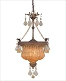 Mini Pendant - Vintage Gold Finish : Pearl Scavo Glass