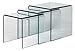 Premier Housewares Cascade Nested Tables with Clear Bent Glass, Set of 3, 41 x 41 x 41 cm