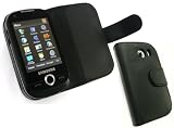 EMARTBUY SAMSUNG B5310 GENIO SLIDE WALLET CASE COVER WITH BUILT IN PHONE HOLDER BLACK