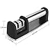 ISUDA Knife Sharpener Diamond Knife Sharpener for Steel Knives in All Sizes-Household Sharpener with 2 Stage Coated Sharpening System,Coarse & Finely Ground,Black