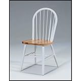 International Concepts C02-212 WHT NAT 36 Inch High Spindleback Chair - PLAIN LEGS by International Concepts