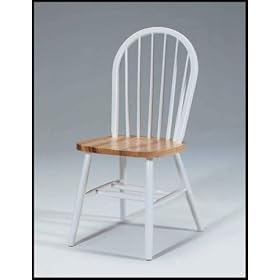 International Concepts C02-212 WHT NAT 36 Inch High Spindleback Chair - PLAIN LEGS by International Concepts
