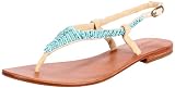 resort sandals:Cocobelle ladies Bea handmade Thong Slingback Sandal,Turquoise,39 EU/8.5 michael US