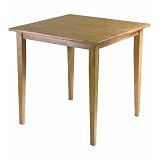 Winsome Wood Groveland Square Dining Table with Shaker legs, Light Oak Finish