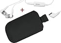 In-Ear Stereo Headset Samsung S5230 Star - WHITE Edition Kopfhörer Freisprecheinrichtung + mumbi Ledertasche für Ihr S5230