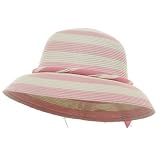 Two Tone Sewn Braid Toyo Hat-Lt Pink Fuchsia W32S28C