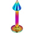 16 Gauge Rainbow Titanium Cone Labret Monroe Tragus