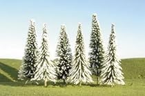 Bachmann Trains inches 6 inches  Pine Trees with Snow 6 Per Box
