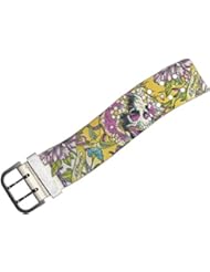Apparel: Ed Hardy Mens Leather Skull & Roses Tattoo Fashion Cuff EH5071 White